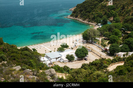 Schöne Oneiru beach(Armenistis), auf Sithonia, Griechenland Stockfoto