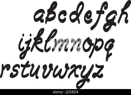 Vektor handschriftliche Schreibschrift. Handgezeichnete Pinsel Stil moderne Kalligraphie Schreibschrift. Hand-Schriftzug und benutzerdefinierte Typografie Alphabet für Logo Stock Vektor
