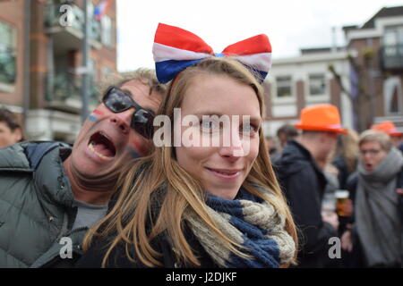 Sassenheim, Niederlande. 27. April 2017. Königstag / Koningsdag ist ein nationaler Feiertag in das Königreich der Niederlande. Das Datum markiert die Geburtsstunde von König Willem-Alexander. Stockfoto