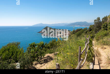 Sestri Levante - Punta Manara Weg Stockfoto