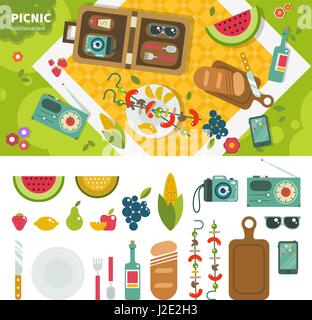 Picknick im park Stock Vektor