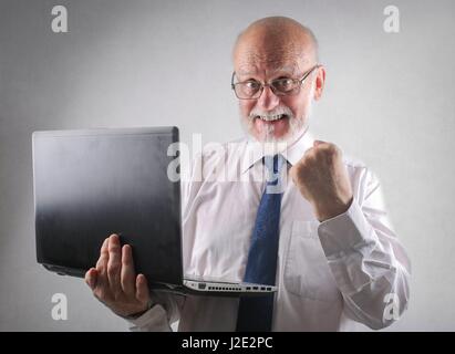 Alten Geschäftsmann erfolgreich sein Stockfoto