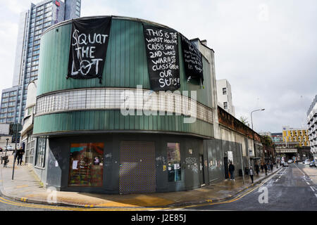 Das Cornerhouse, Gebäude, einst ein beliebtes Kino am Bahnhof Oxford Road Hausbesetzer übernommen. Stockfoto