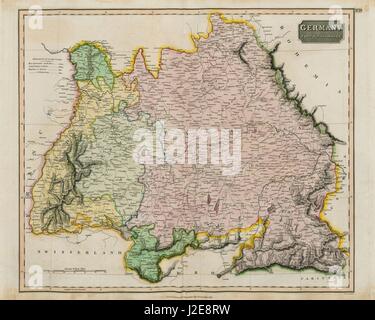 "Deutschland, südlich von der Mayne" (Main). Bayern-Baden-Vorarlberg. THOMSON 1817 Karte Stockfoto