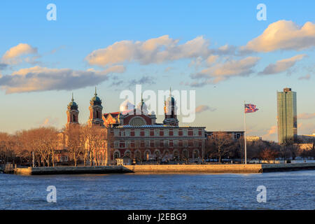 Ellis Island Museum von Seite. Stockfoto