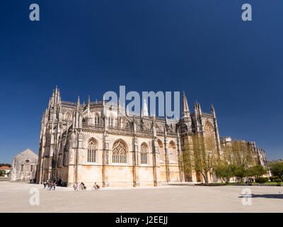 BATALHA, PORTUGAL - 4. April 2017: Kloster von Batalha (Portugiesisch: Mosteiro da Batalha), ein Dominikanerkloster in Batalha, Portugal. Stockfoto