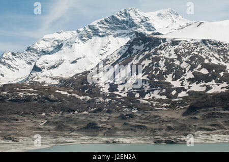 Panorama-Ansicht der Berglandschaft, Alpen, Col du Petit Mont-Cenis, Val Cenis Vanoise, Frankreich Stockfoto