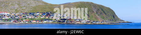 Nördlichste Stadt Norwegens. Panorama. Nordkap. Honningsvag. (Großformatige Größen erhältlich) Stockfoto