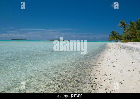 Cook Inseln. Palmerston Island, eine klassische Atoll, Captain Cook im Jahre 1774 entdeckt. Derzeitige Bevölkerung von 62 Personen, sind alle Nachkommen von William Marsters (aka Meister). Stockfoto