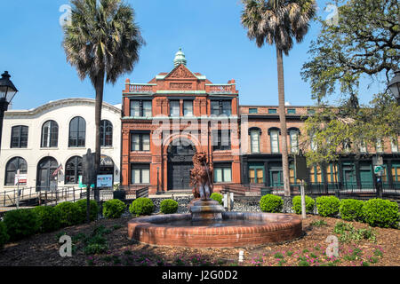 USA, Georgia, Savannah, Faktor Spaziergang, freie Maurer Hall, Baumwollbörse Stockfoto