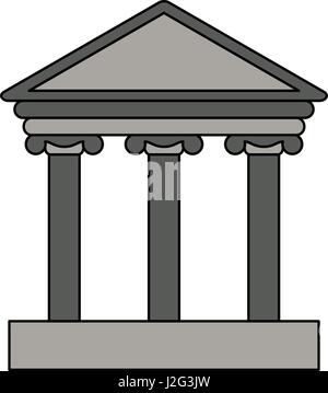 graue Farbe Grafik Parthenon icon Stock Vektor