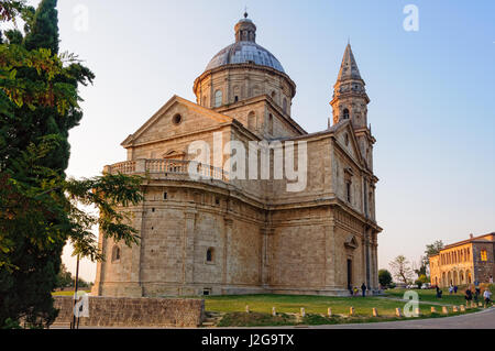 Die Kirche oder die Wallfahrtskirche der Madonna di San Biagio am Fuße der Hügel von Montepulciano - Toskana, Italien Stockfoto