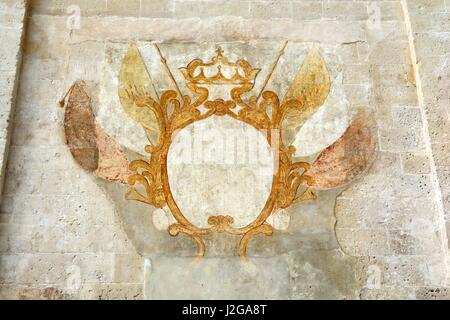 Fresko an der Außenwand von Matera Kathedrale Madonna della Bruna geglaubt, um von der 17. 18. Jahrhundert Italien UNESCO World Heritage site Stockfoto