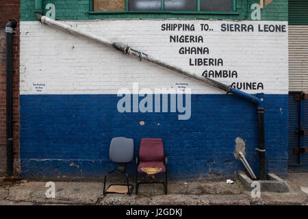 Die Bussey Gebäude in Peckham in der Nähe von Roggen Lane. Das Gebäude beherbergt Ateliers und ein Kino auf der Dachterrasse. Fotografien aus Roggen Lane in Peckham in Stockfoto