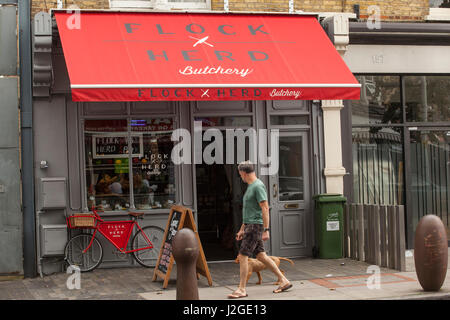 Fotografien von Bellenden Road in Peckham in Südlondon. Bellenden Road ist eine Straße mit hohen Niveaus von Gentrifizierung in Peckham. Immobilienpreise Stockfoto