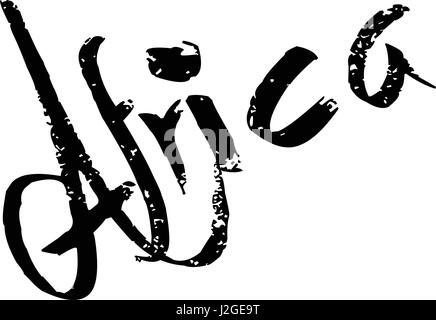 Abbildung ist Text Zeichen auf weißem Hintergrund Stock Vektor