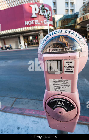 Alpha Kappa Alpha Sorority Nächstenliebe Parkuhr für Spenden, Las Vegas, Nevada. Stockfoto