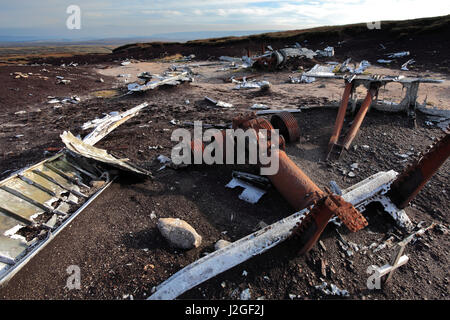 Wrack der Boeing RB-29A Superfortress "Überbelichtet" Regal Moor, High Peak, Derbyshire, Peak District National Park, England, Vereinigtes Königreich. Boeing RB-29A 44-6 Stockfoto