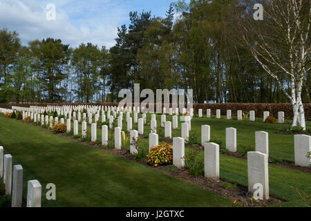 Grabsteine in Cannock Chase Commonwealth Krieg Friedhof. Staffordshire. UK Stockfoto