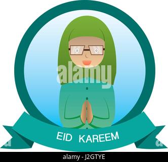 Eid Kareem / Mubarak (voll des Segens) Gruß Design, Vektor-Illustration Stock Vektor