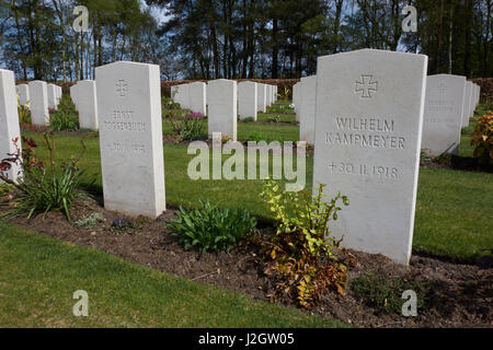 Grabsteine in Cannock Chase Commonwealth Krieg Friedhof. Staffordshire. UK Stockfoto