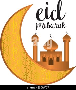 Eid Kareem / Mubarak (voll des Segens) Gruß Design, Vektor-Illustration Stock Vektor