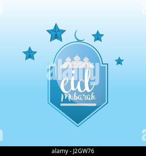 Eid Kareem / Mubarak (voll des Segens) Gruß Design, Vektor-Illustration Stock Vektor