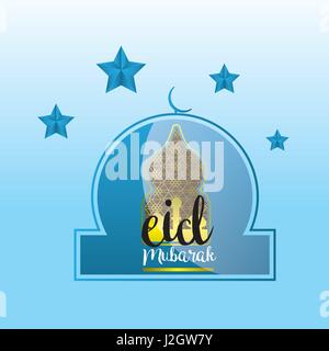 Eid Kareem / Mubarak (voll des Segens) Gruß Design, Vektor-Illustration Stock Vektor