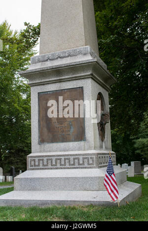 New York, West Point. West Point Friedhof. General George Armstrong Custer Grabstätte. Union Kavallerie Kommandant getötet in der Schlacht von Little Bighorn. Stockfoto