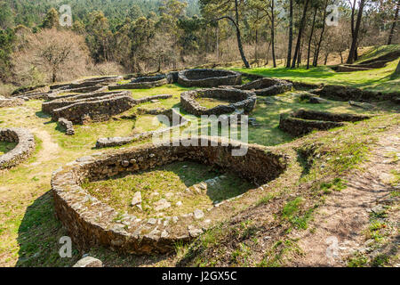 Castro de Borneiro archäologische Stätte in Galicien, Spanien. Stockfoto