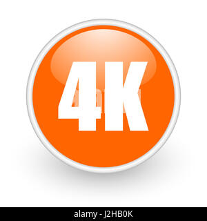 4 k modernes Design glänzend orange Web-Symbol auf weißem Hintergrund. Stockfoto