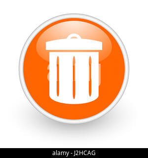 Recyceln Sie modernes Design glänzend orange Web-Symbol auf weißem Hintergrund. Stockfoto