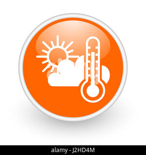 Wettervorhersage-modernes Design glänzend orange Web-Symbol auf weißem Hintergrund. Stockfoto