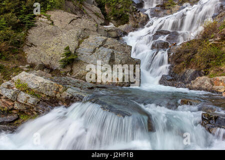 Leigh Creek Falls in der Wildnis Cabinet Mountains in der Nähe von Libby, Montana, USA Stockfoto