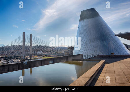 Tacoma, WA, Glasmuseum und Tacoma Dome (nur zur redaktionellen Verwendung) Stockfoto