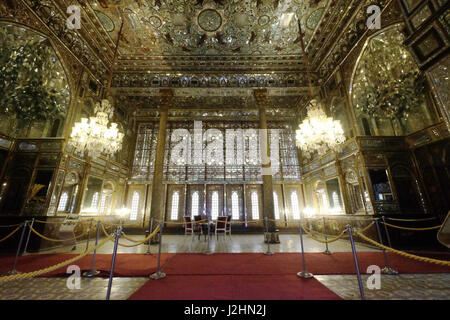 Golestan Palast Komplex, Shams Al Emarat (Gebäude der Sonne), Interieur, Teheran, Iran Stockfoto