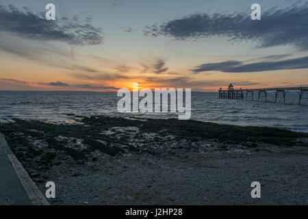 Clevedon Sonnenuntergang Stockfoto