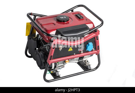Tragbare Benzin-Generator. isolierten weißen Hintergrund Stockfoto
