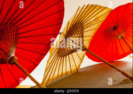 USA, Oregon, Dundee. Torii Mor asiatisch inspirierten Verkostungsraum grenzt unmittelbar an den heiteren japanischen Garten. Stockfoto