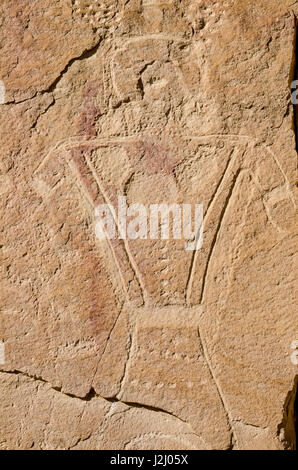 Indianische Felszeichnungen auf der McConkie Ranch, Vernal, Utah, USA. Stockfoto