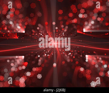 Abstrakte technologischen Hintergrund - das Bild auf dem Computer generiert. Fraktal Kunst: Raum oder Platz aus Glas mit Licht Effekte. Stockfoto