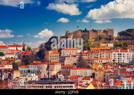 Historischen Zentrum von Lissabon an sonnigen Tag, Portugal Stockfoto