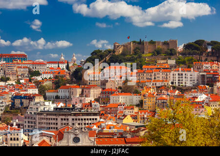 Historischen Zentrum von Lissabon an sonnigen Tag, Portugal Stockfoto