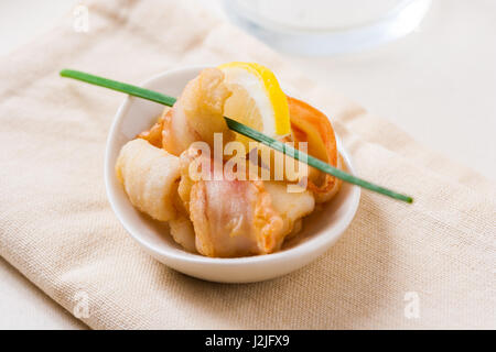 Gebratene Calamari Ringe italienischen Stil. Stockfoto