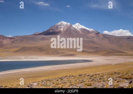 Lake Miscanti (Laguna Miscanti) ein Brackwasser-See auf über 4000 Metern Höhe in das Altiplano in Los Flamencos National Reserve, Chile Stockfoto