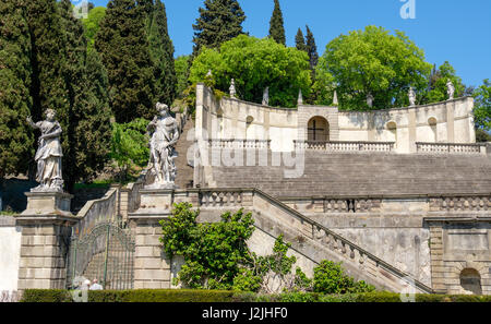 Monselice, Italien, 21. April 2017 - die alte Treppe Amphitheater Villa Duodo Palace in Monselice, Colli Euganei Bereich Stockfoto