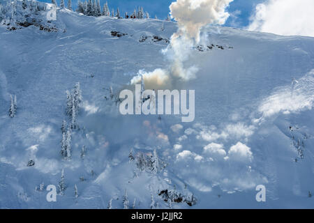 Explosive Hand kostenlos zur Auslösung und Steuerung Avalanche im Grand Targhee Ski Resort Stockfoto