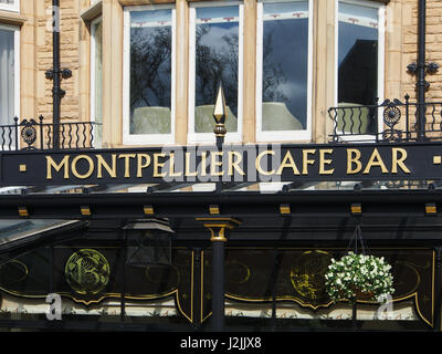 Montpellier-Cafe-Bar, auch bekannt als Betty es Tea Rooms anmelden.  Montpellier District of Harrogate, North Yorkshire, England, UK. Stockfoto