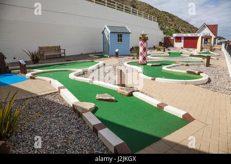 Die Minigolf Spielplatz am Saltburn am Meer, England, UK Stockfoto