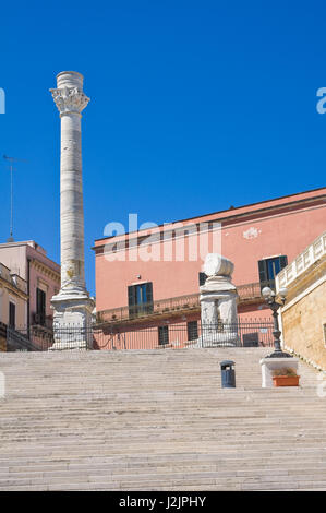 Römische Säulen. Brindisi. Puglia. Italien. Stockfoto